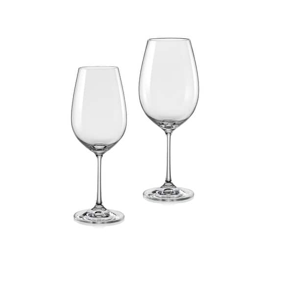 Bundle: 5Oz Set of 4 Champagne Flutes & 13Oz Set of 4 Wine Glasses -  Double-Wall