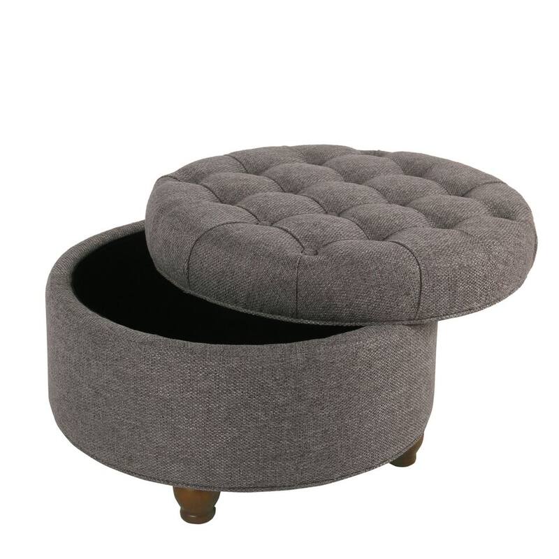 Copper Grove Lamentin Tufted Round Storage Ottoman