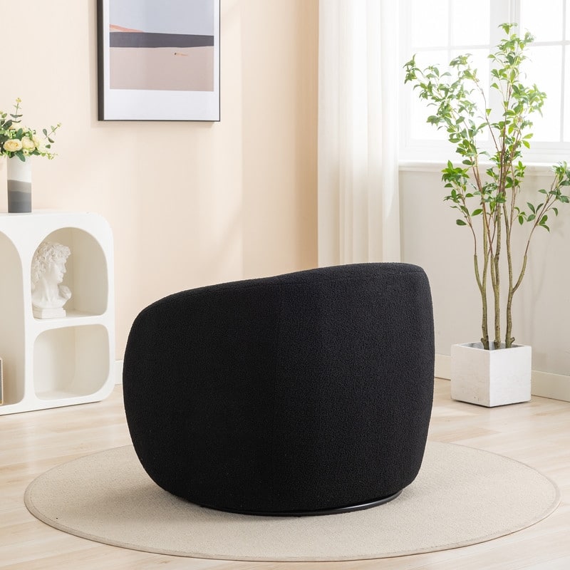 SEYNAR Modern Glam Upholstered 360 Degree Swivel Accent Armchair