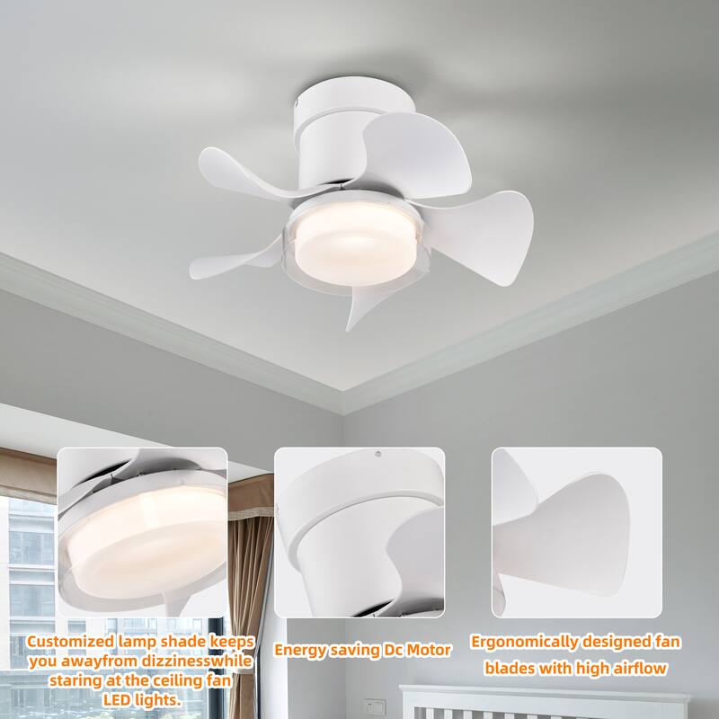 21 inch Ceiling Fan with 3 Color Temperatures Light and Remote Control DC Motor Powerful and low noise