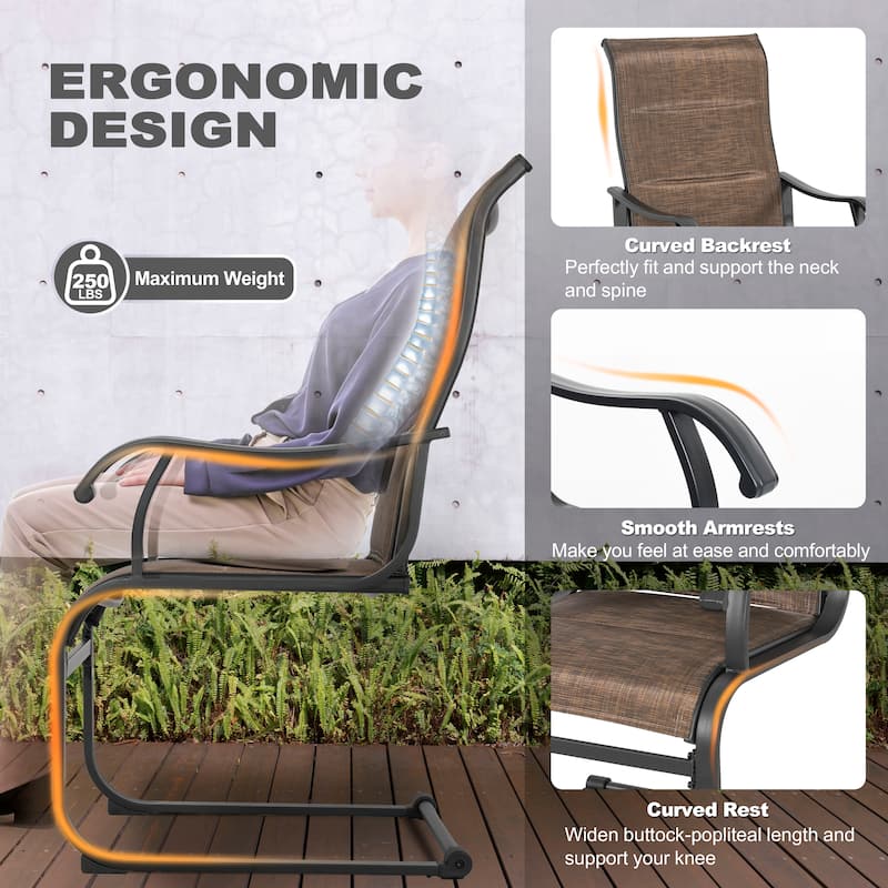 Nuu Garden Outdoor Patio 2-Piece Dining Chairs, Breathable Textilene, Iron Frame