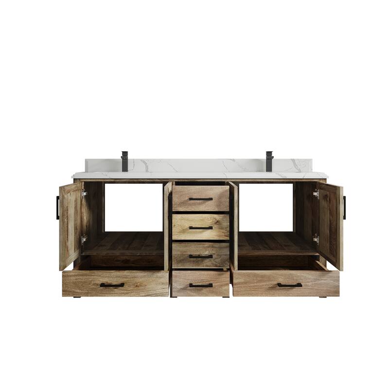 Willow Collections 72 in. W x 22 in. D Malibu Mango Double Sink Bathroom Vanity with Countertop