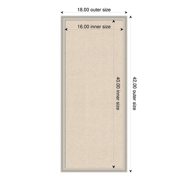 dimension image slide 47 of 91, Amanti Art Framed Fabric Pinboard Natural Linen Printed Bulletin Board