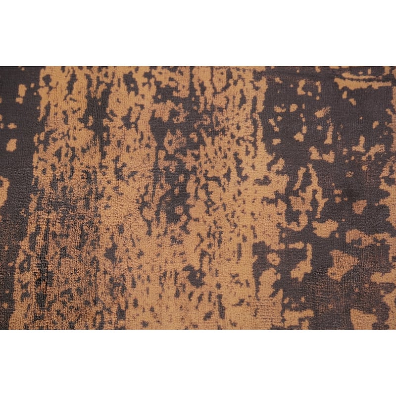 Contemporary Abstract Indian Rug Hand-Knotted Bedroom Wool Carpet - 6'6"x 9'4"