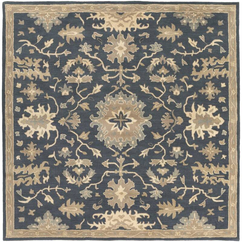 Livabliss Caesar Traditional Area Rug - 8' x 8' Square - Navy - Square