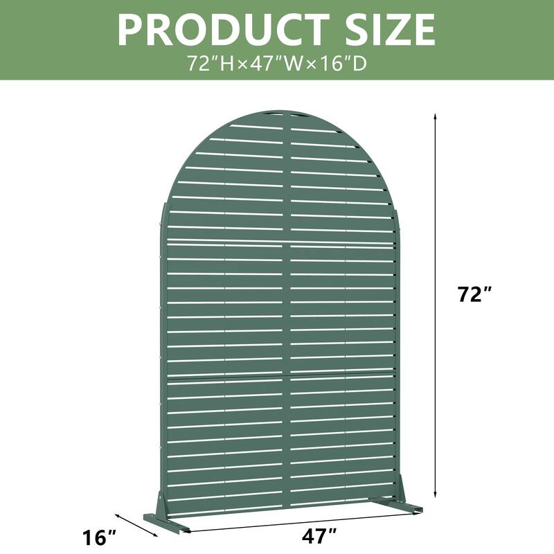 Dovelina 6ft.Outdoor Freestanding Metal Privacy Screen Decorative Garden Fence - 72"x47"