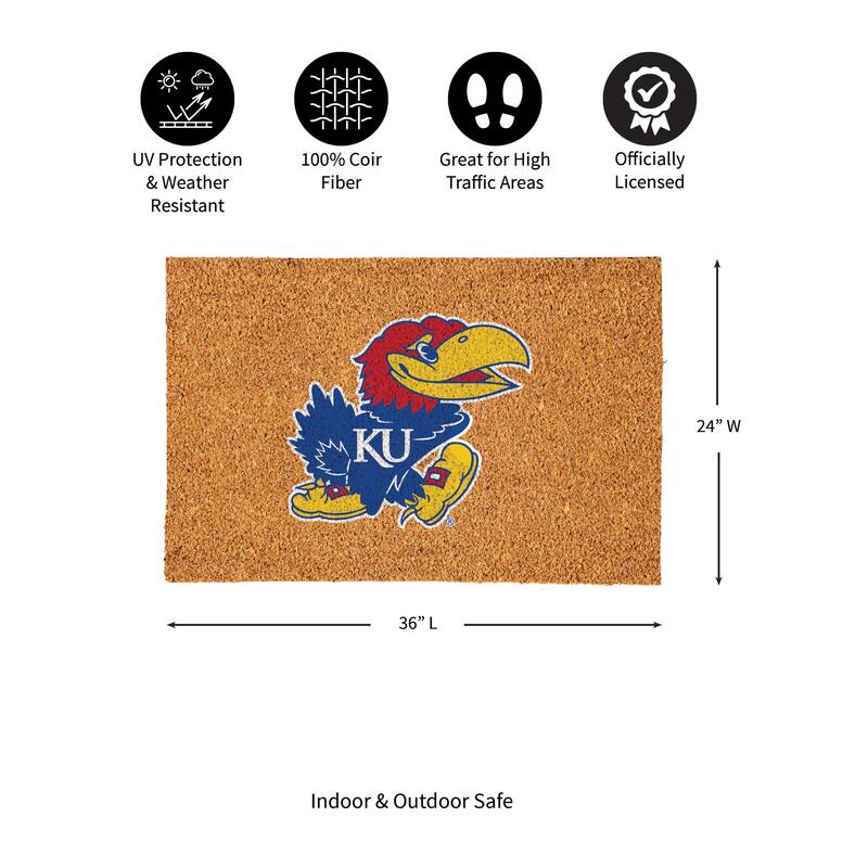 University of Kansas Full Color Indoor/Outdoor Coir Mat