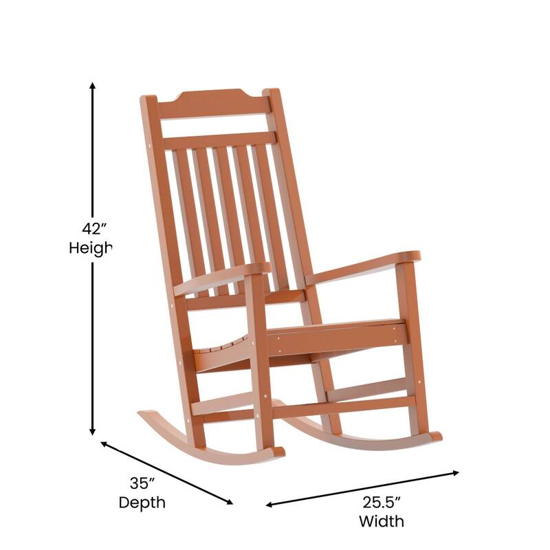All-Weather Rocking Chair in Faux Wood - Patio and Backyard Furniture
