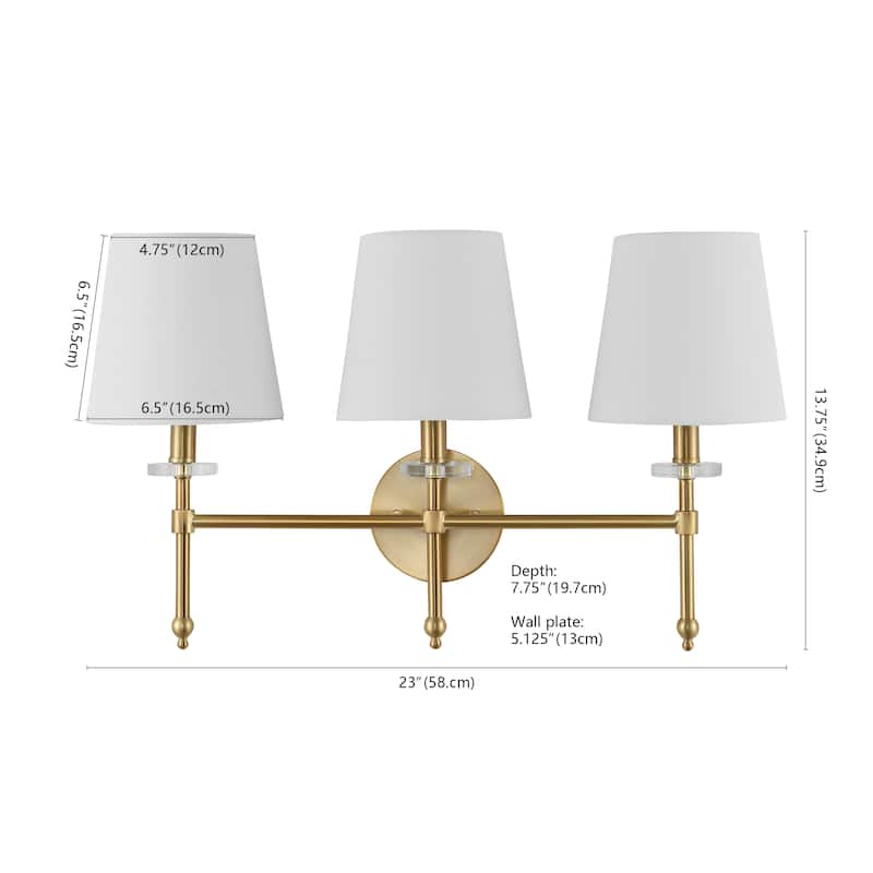 Isabella Modern Midcentury Iron LED Vanity, Brass Gold by JONATHAN Y