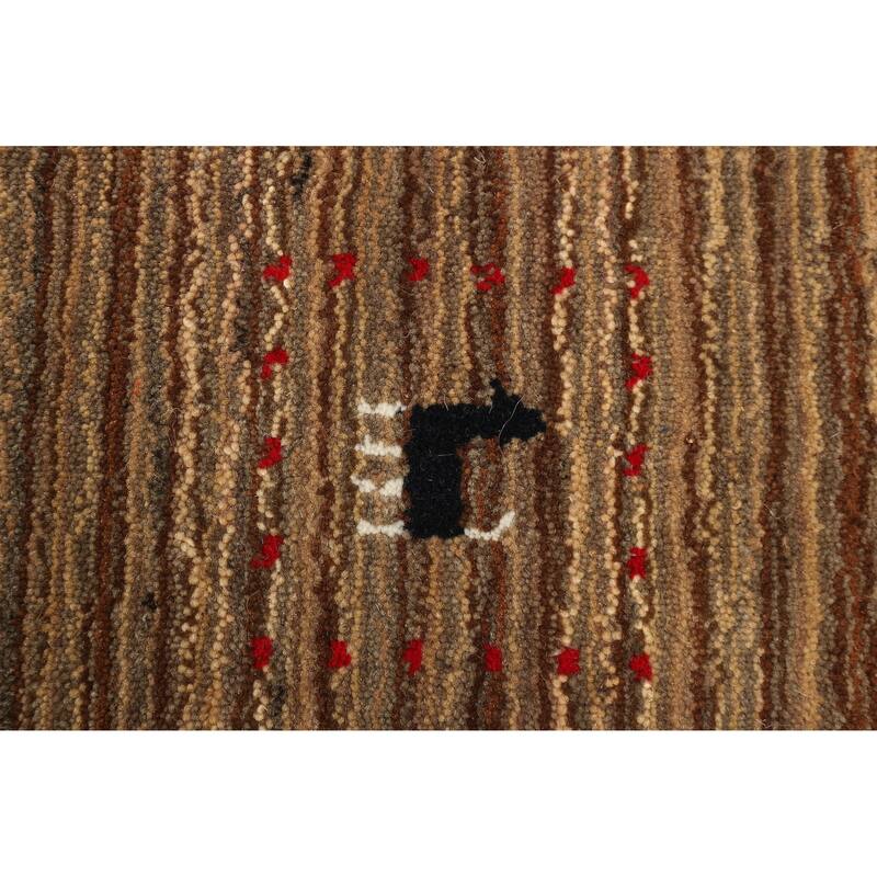 ECARPETGALLERY Hand Loomed Kashkuli Gabbeh Brown Wool Rug - 3'1 x 4'9
