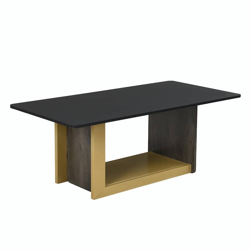 Modern Light Luxury Coffee Table Set of 2 - Small Square Coffee and End Tables with Spacious Tops