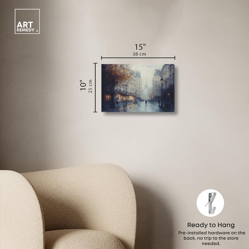Foggy Paris Canvas by Art Remedy, Gallery Wrapped
