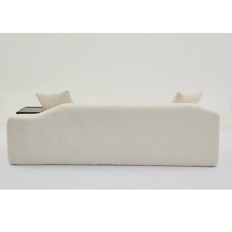 Boucle Sofa Set: 3 Seater, 2 Seater, and End Table for Living Rooms