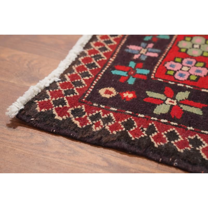 Hand Knotted Oriental 100% Wool Carpet Traditional Tribal Greys & Charcoal Ardebil Area Rug - 9' 10'' X 4' 6''