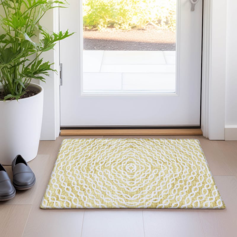 Premium Washable Super Soft Modern Mirage Mayfield Rug - Gilded - 1' 8" x 2' 6" - Rectangle