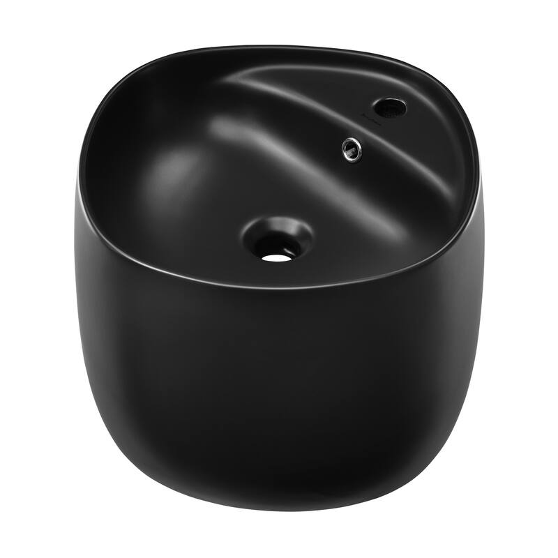 Dieppe Wall-Mount Sink In Matte Black - 18.15" x 18.5" 14.95" - 18.15" x 18.5" 14.95" - Black