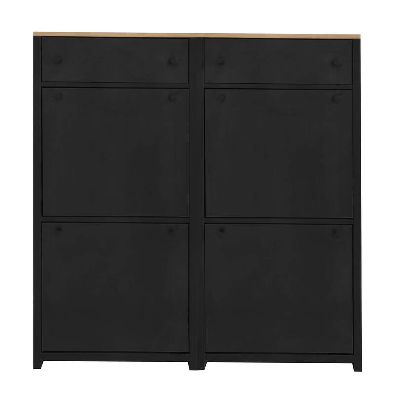 Entryway Organizer Shoe Cabinet with 2 Flip Drawers & Adjustable Panels for Storage and Organization