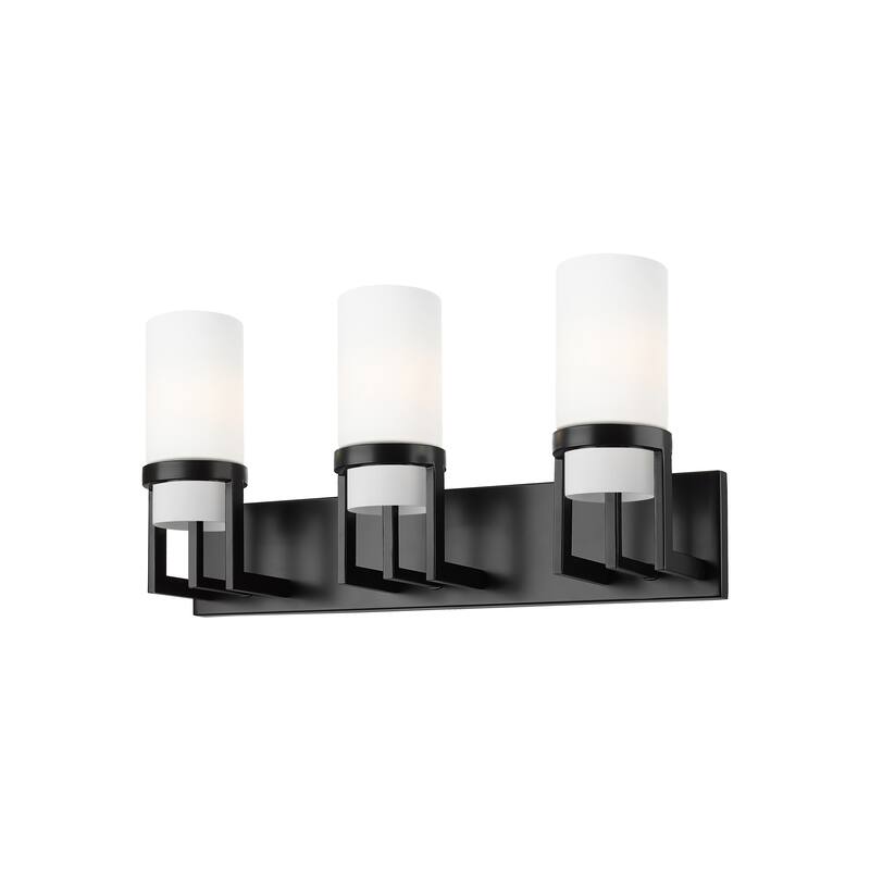 Innovations Lighting Utopia - 3 Light 8" Wall-Mounted Bath Vanity Light - Matte White/Matte Black