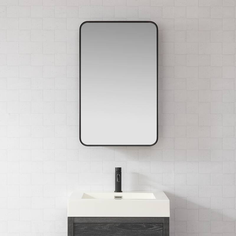 Talayuela Rectangular Aluminum Framed Medicine Cabinet with Mirror