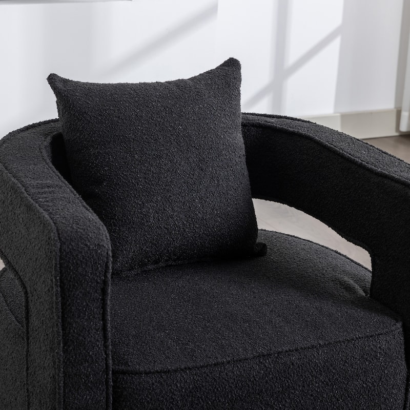 29"W Boucle Upholstered Swivel Armchair Single Sofa