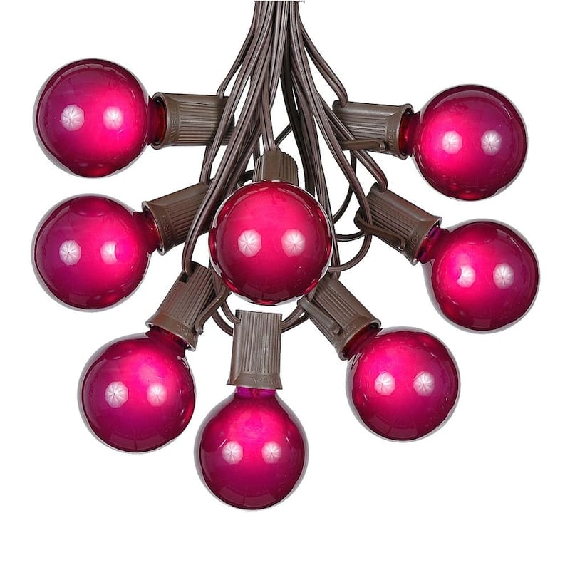 25 Foot G50 Outdoor Globe Patio String Lights - Set of 25 G50 Globe Bulbs - Purple