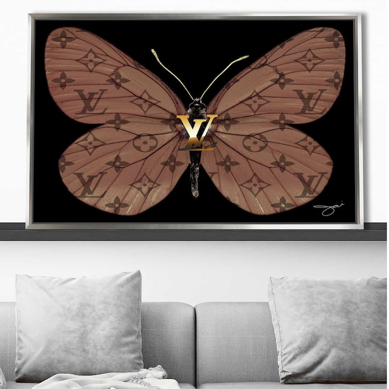 "Louis Vuitton Butterfly" by Jodi Print on Floating Canvas
