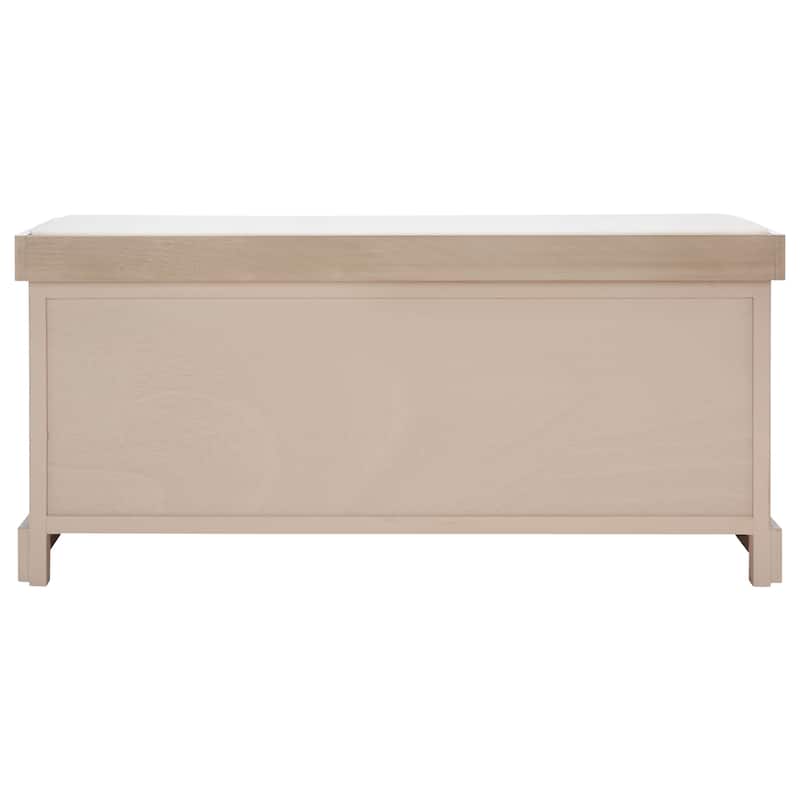 SAFAVIEH Mozella 3-Drawer Cushion Bench - 42" W x 15" D x 20" H - 42Wx15Dx20H