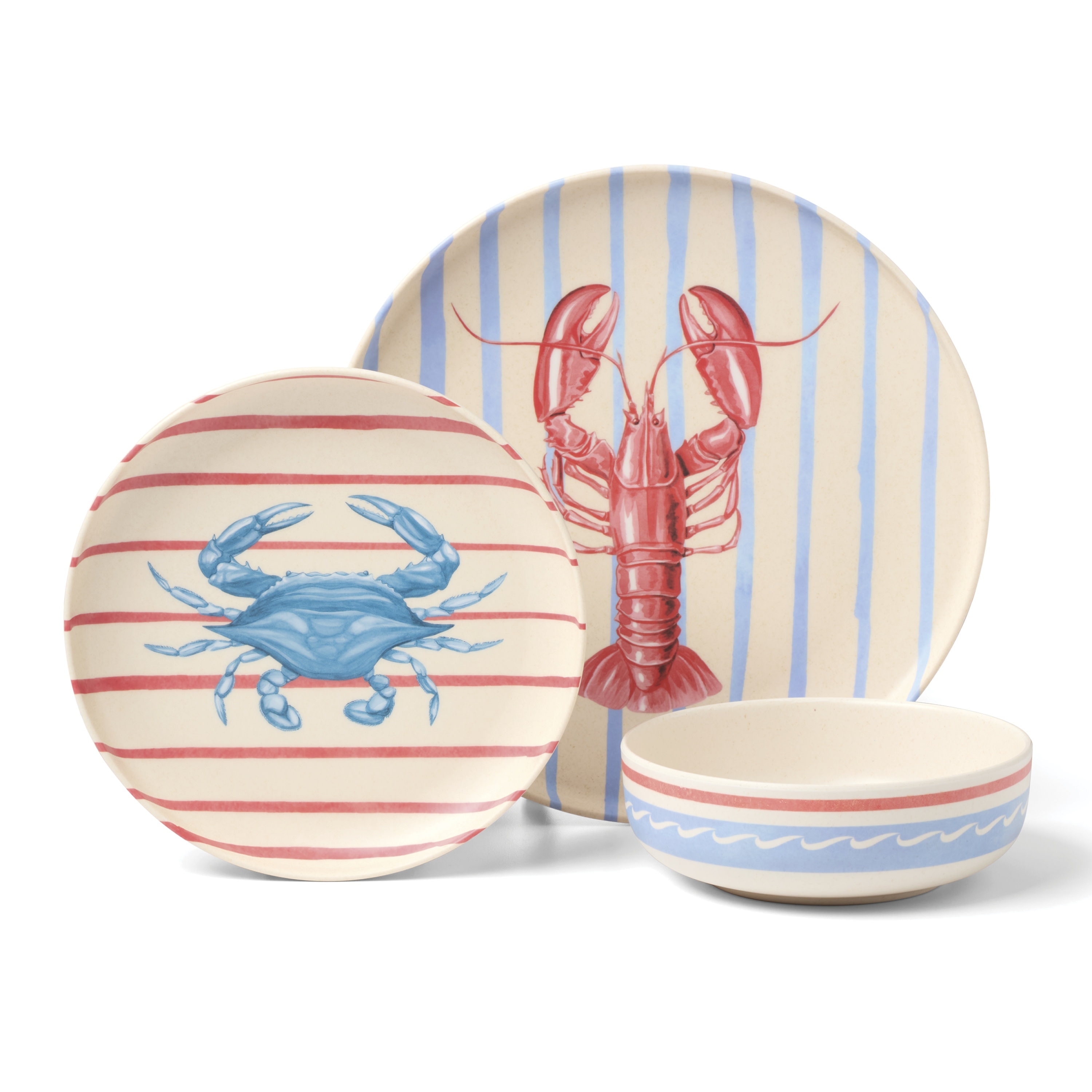 Oneida Wharfside 12-Piece Melamine/Bamboo Dinnerware Set for 4