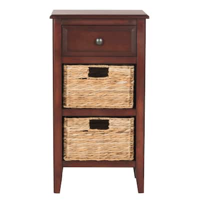 SAFAVIEH Everly Cherry Drawer Storage Side Table - 15" x 11.8" x 27.6"