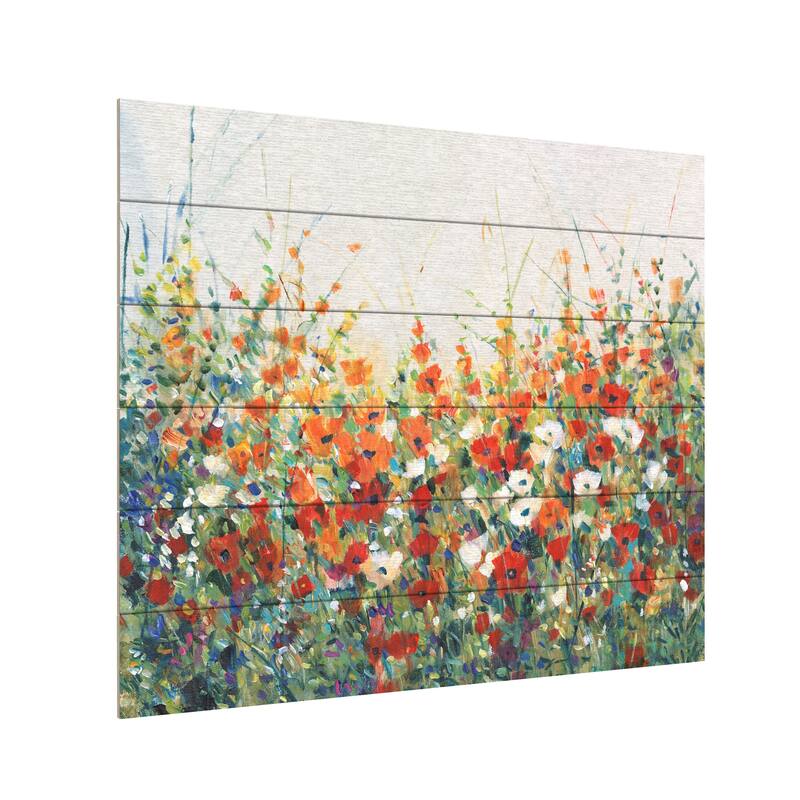Tim OToole 'Garden in Bloom I' Wood Slat Art - 18x22
