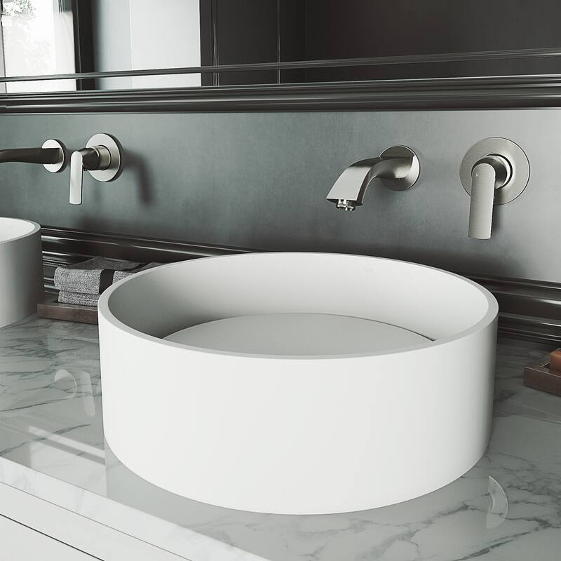 Vigo Anvil 16" Circular Matte Stone� Vessel Bathroom Sink