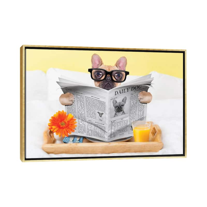 iCanvas "Breakfast In Bed" by damedeeso Framed Canvas Print - Gold - 26x40