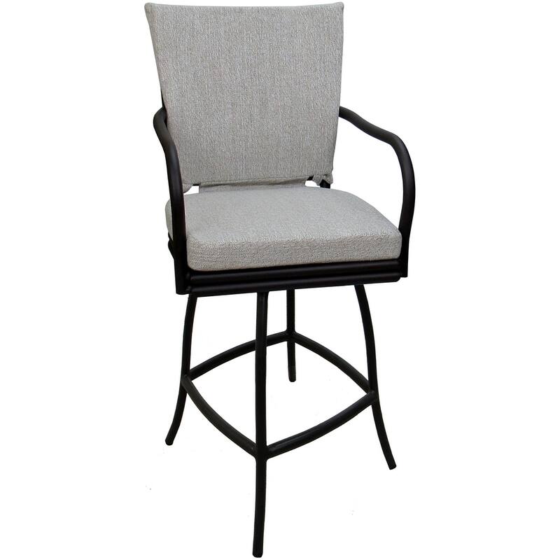 Outdoor or Indoor Counter 26", 30" or Extra Tall 34" Bar Stool - Ofir - White Linen - Black - Counter Height