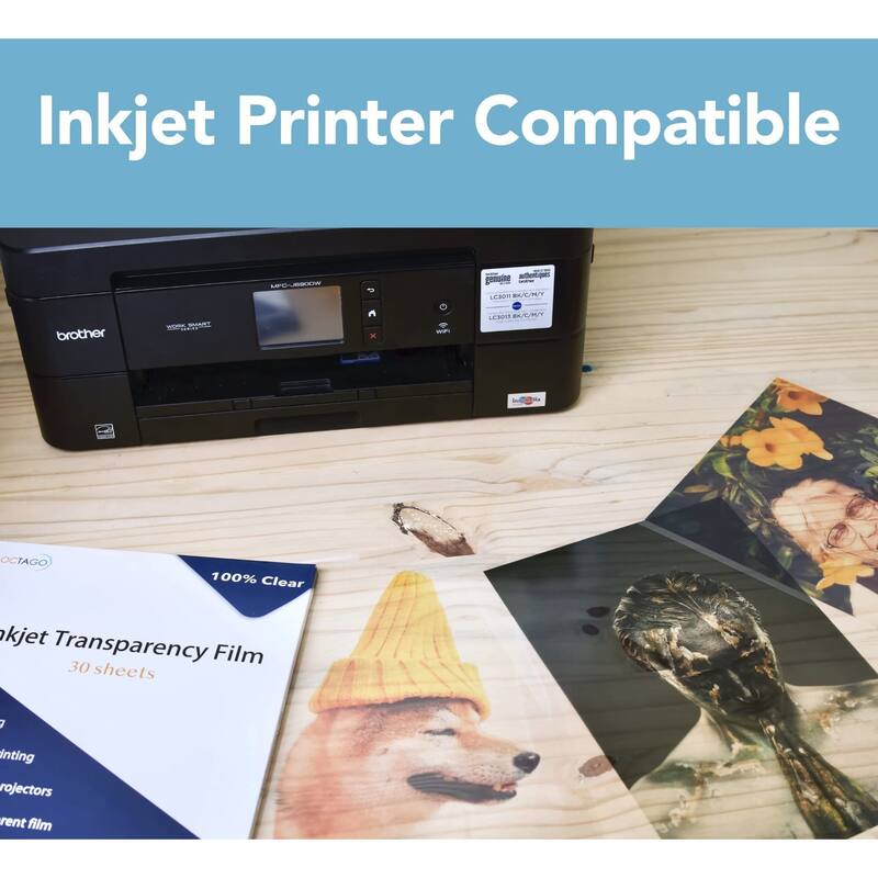 Paper Junkie Inkjet Transparency Paper for Printers (8.5x11 Inches) - 30 Sheets