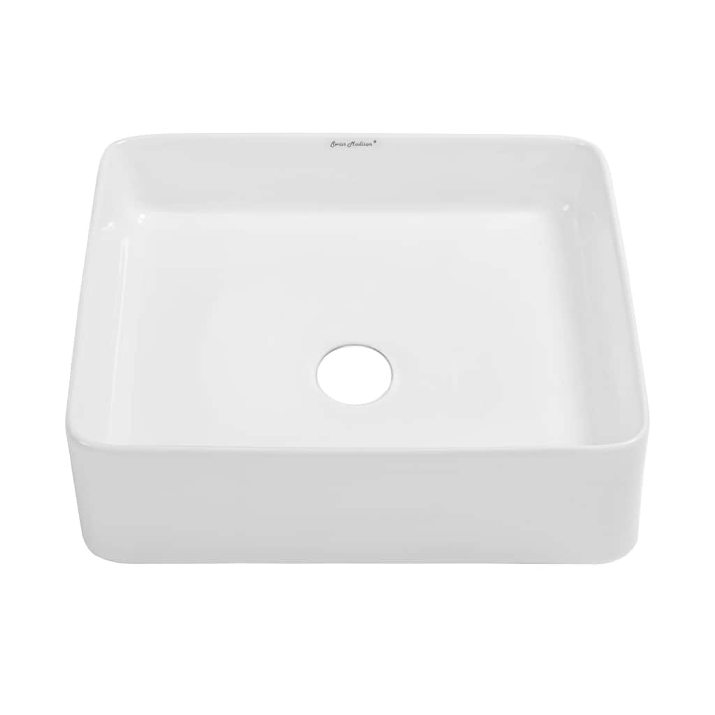 Bastille Ceramic Square Vessel Sink - 15.75" x 15.75" 4.25"