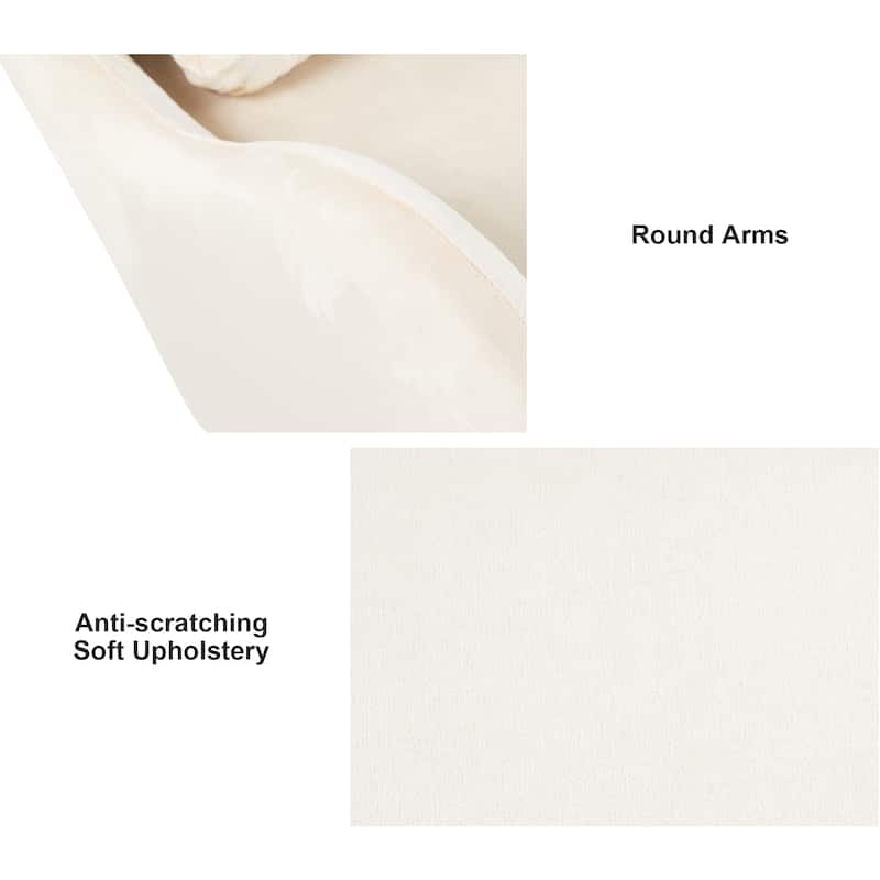 Furniture Style 2 in 1 Pet Friendly Modern Velvet Lounge Chair, Upholstered Back Accent Chair