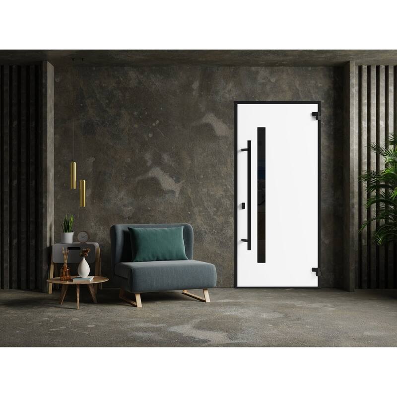 Front Exterior Prehung Steel Door Ronex 0162 Red Oak Entry Metal Painted W36xH80 Left hand Inswing