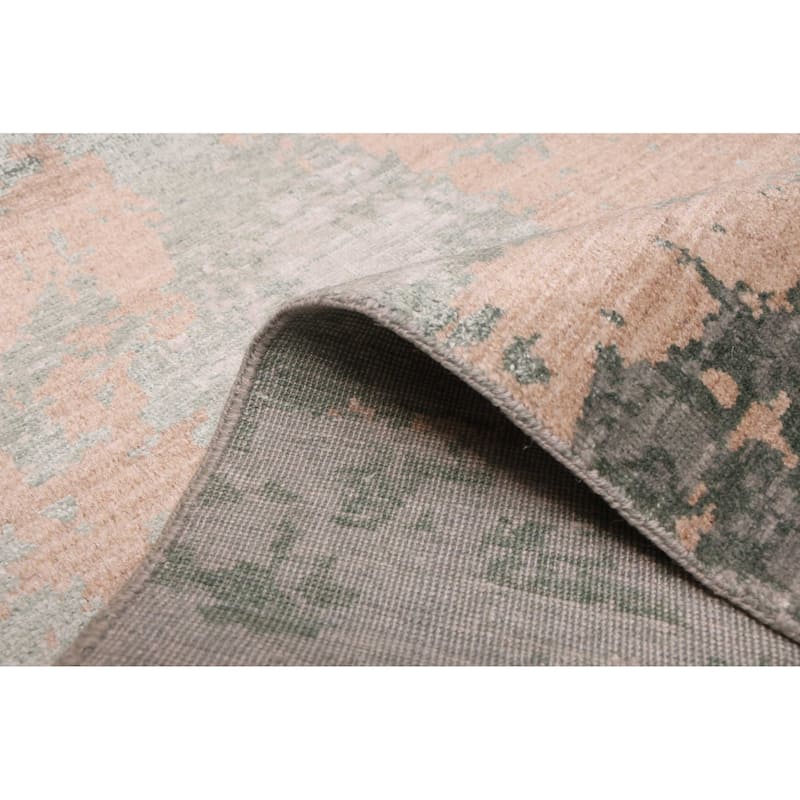 ECARPETGALLERY Hand-knotted Legacy Dark Green, Tan Silk, Wool Rug - 2'7 x 19'6