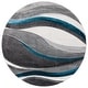 preview thumbnail 27 of 128, SAFAVIEH Hollywood Deep Mid-Century Modern Abstract Rug 5'3" Round - Grey/Turquoise