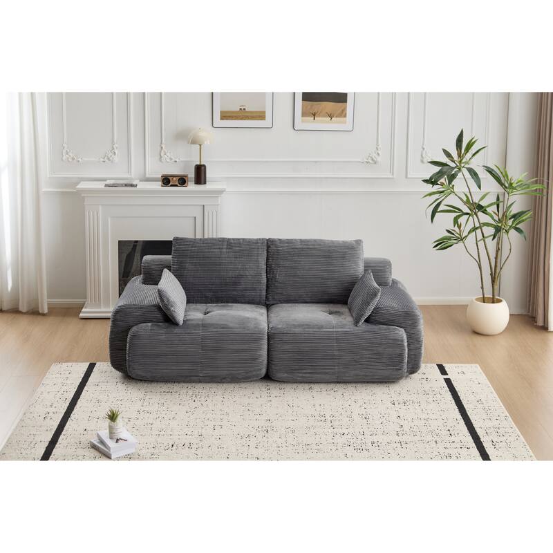 Featured Loveseat Sofa Couch with Throw Pillows, 2 Seater Large Sectional Sofa Couches for Living Room