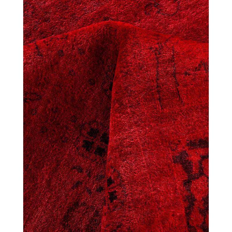 Overton Hand Knotted Wool Vintage Inspired Modern Contemporary Overdyed Orange Area Rug - 12' 3" x 18' 10"