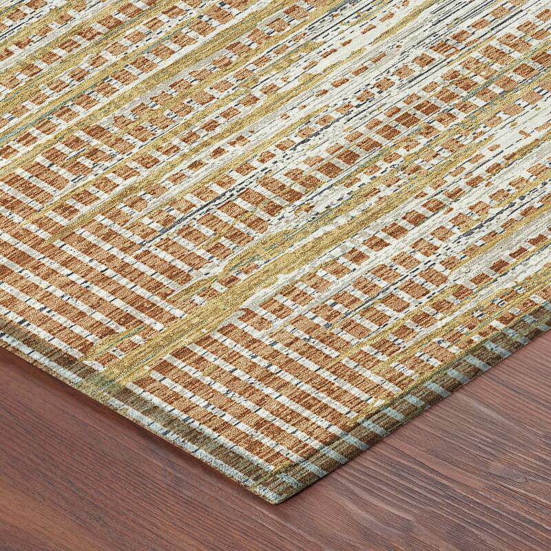 Machine Washable Indoor/ Outdoor Casual Keystone Chantille Rug