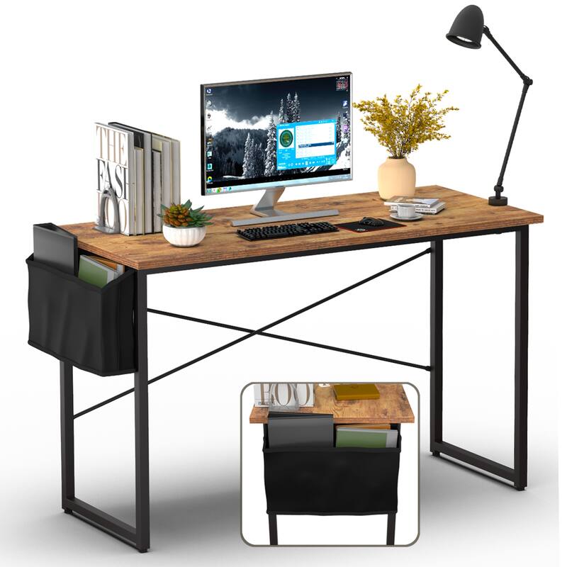 Gymax Modern Computer Desk 40''/47'' Study Writing Table w/ Storage