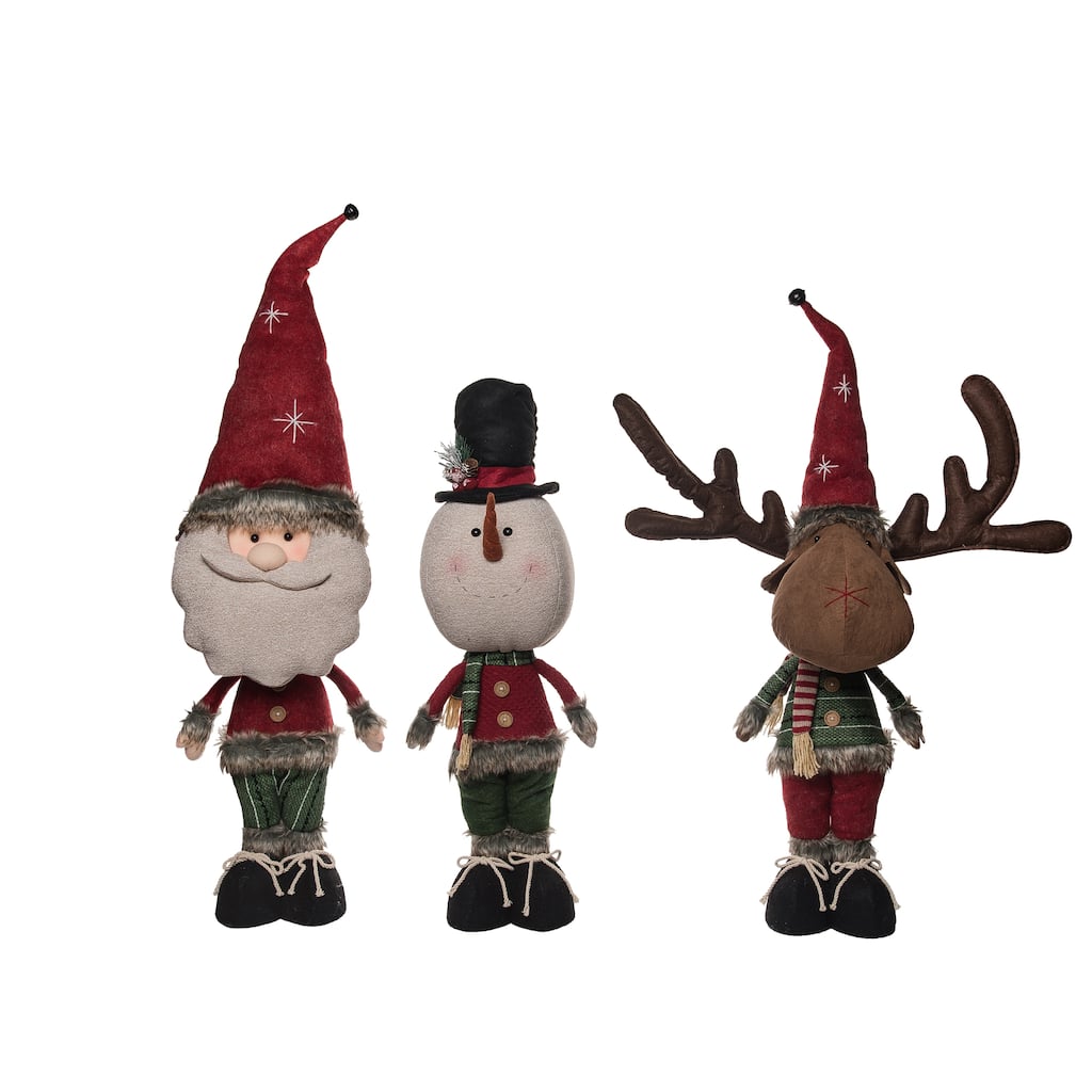 Transpac Plush Holiday Pal Shelf Sitter Set of 3 Christmas Home Decorations