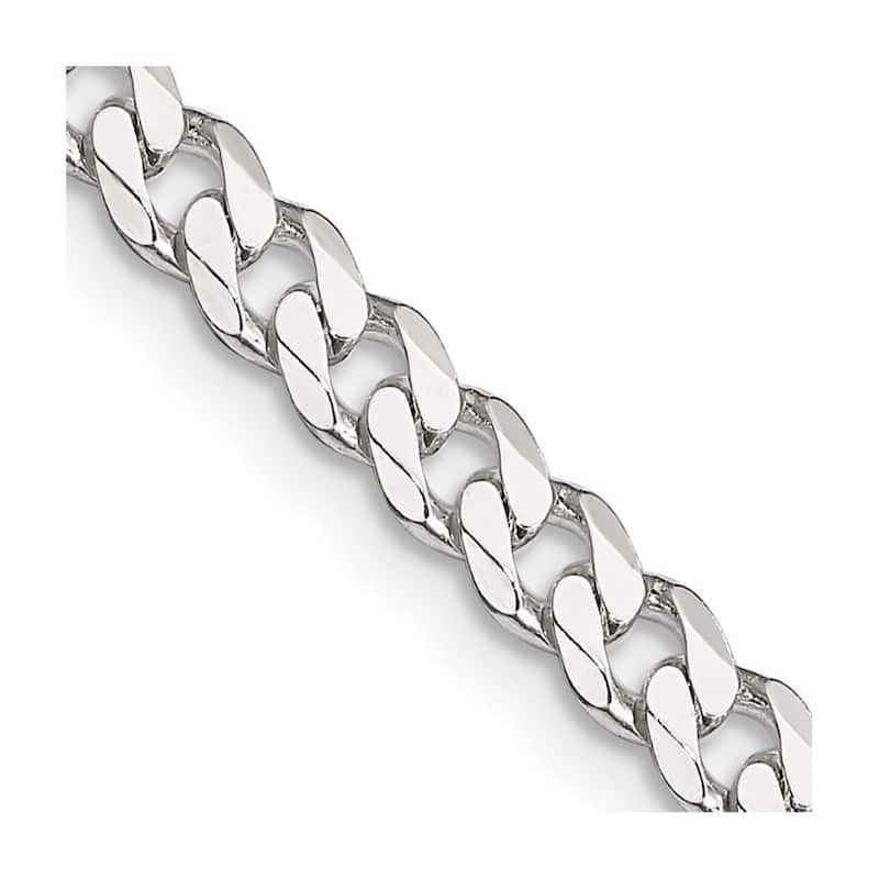 Curata 925 Sterling Silver 4.5mm Curb Chain Necklace for Men