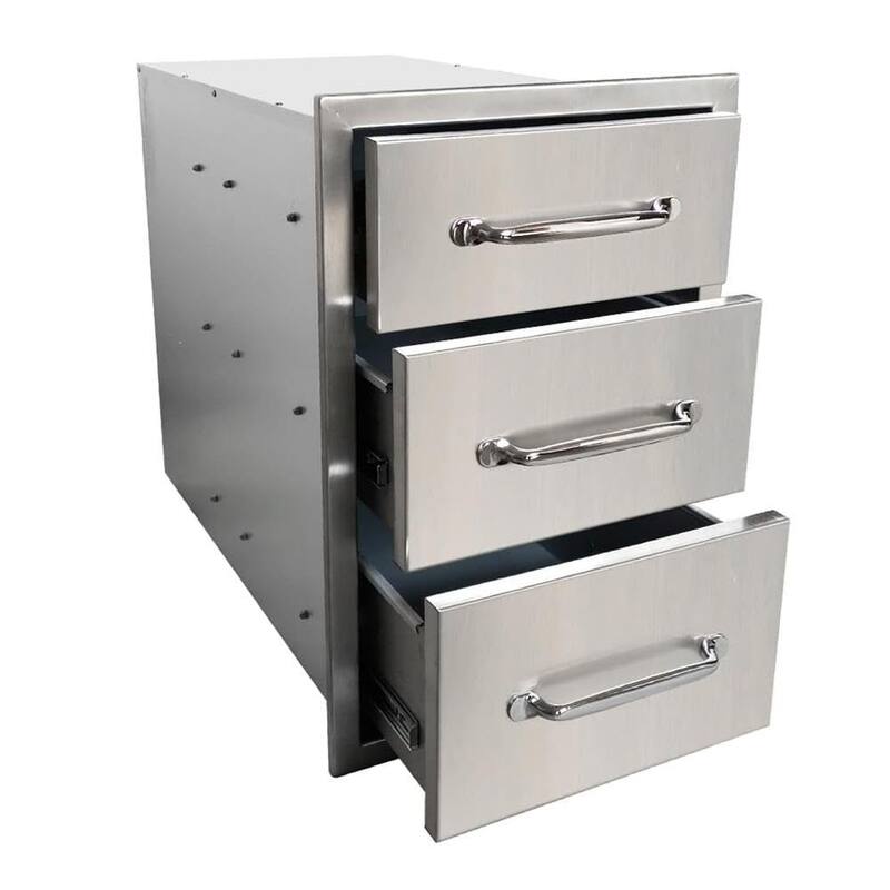 Stainless Steel Outdoor Kitchen Drawers with Smooth Sliding Rails