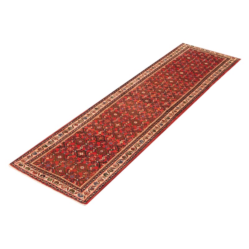 ECARPETGALLERY Hand-knotted Andelz Red Wool Rug - 2' 7" x 9' 4"