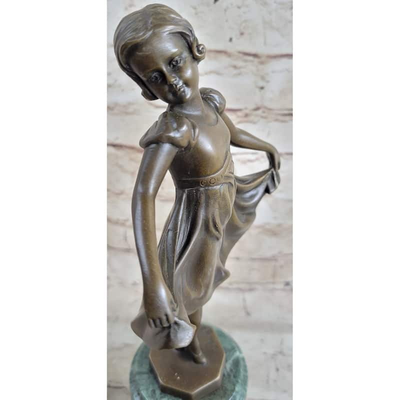 Signed:Preiss,Bronze Statue Little Ballerina Girl Dancer Bronze Sculpture Figure