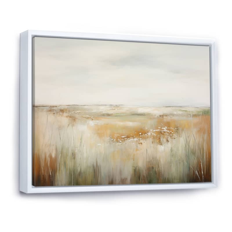 Designart "Meadow Grasslands Minimalism II" Landscapes Framed Wall Art Living Room