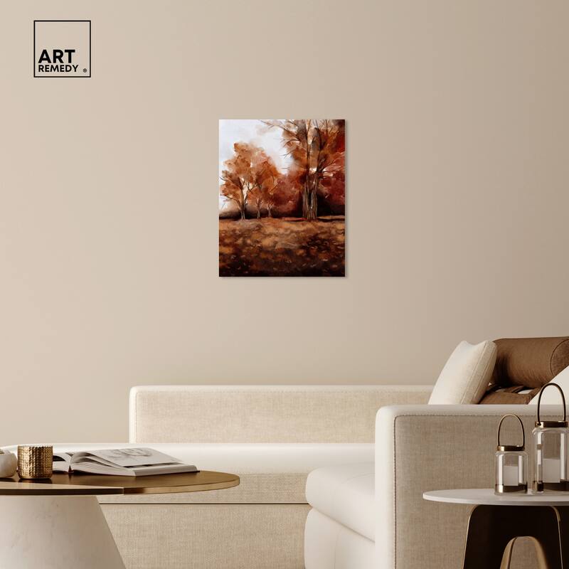 Art Remedy November Landscape Gallery Wrapped Landscape 1 Piece Canvas Wall Art Watercolor Style